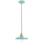 Uno Cap Pendant - Brushed Brass / Sea Green