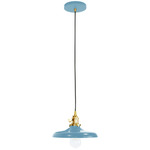 Uno Cap Pendant - Brushed Brass / Light Blue