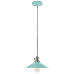 Uno Wide Cone Pendant - Brushed Nickel / Sea Green