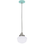 Uno Schoolhouse Pendant - Brushed Nickel / Sea Green