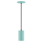 Axis Beam Cord Hung Cylinder Pendant - Sea Green