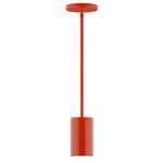 Axis Beam Stem Hung Cylinder Pendant - Vermillion