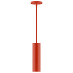 Axis Beam Stem Hung Cylinder Pendant - Vermillion