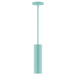 Axis Beam Stem Hung Cylinder Pendant - Sea Green