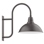 Cafe Curved Arm Outdoor Wall Light - Bronze Matte / White