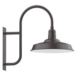 Warehouse Curved Arm Outdoor Wall Light - Bronze Matte
