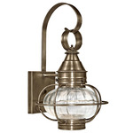 Onion 120V Outdoor Wall Sconce - Dark Antique Brass / Clear Optic Glass