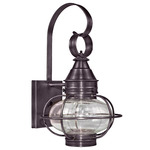 Onion 120V Outdoor Wall Sconce - Dark Brass / Clear Seedy