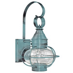 Onion 120V Outdoor Wall Sconce - Verdi Gris / Clear Seedy