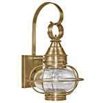 Onion 120V Outdoor Wall Sconce - Antique Brass / Clear Seedy