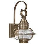 Onion 120V Outdoor Wall Sconce - Dark Antique Brass / Clear Seedy