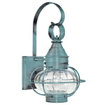 Onion 120V Outdoor Wall Sconce - Verdi Gris / Clear Optic Glass