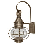 Onion 120V Outdoor Wall Sconce - Dark Antique Brass / Clear Seedy
