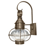 Onion 120V Outdoor Wall Sconce - Dark Antique Brass / Clear Optic Glass