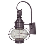 Onion 120V Outdoor Wall Sconce - Dark Brass / Clear Seedy