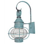 Onion 120V Outdoor Wall Sconce - Verdi Gris / Clear Seedy
