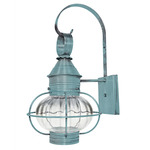 Onion 120V Outdoor Wall Sconce - Verdi Gris / Clear Optic Glass