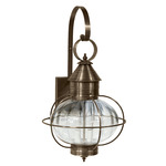 Caged Onion Large Outdoor Wall Sconce - Dark Antique Brass / Clear Optic Glass
