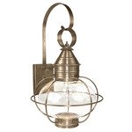 Caged Onion Large Outdoor Wall Sconce - Dark Antique Brass / Clear Seedy