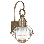 Caged Onion Large Outdoor Wall Sconce - Dark Antique Brass / Clear Optic Glass