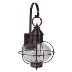 Caged Onion Large Outdoor Wall Sconce - Dark Brass / Clear Seedy