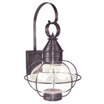 Caged Onion Large Outdoor Wall Sconce - Dark Brass / Clear Seedy
