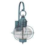 Caged Onion Large Outdoor Wall Sconce - Verdi Gris / Clear
