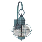 Caged Onion Large Outdoor Wall Sconce - Verdi Gris / Clear Seedy