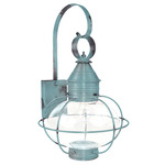 Caged Onion Large Outdoor Wall Sconce - Verdi Gris / Clear