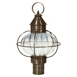 Onion 120V Outdoor Post Light - Dark Antique Brass / Clear Optic Glass