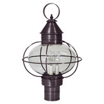 Onion 120V Outdoor Post Light - Dark Brass / Clear Seedy