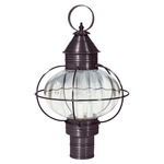 Onion 120V Outdoor Post Light - Dark Brass / Clear Optic Glass
