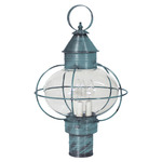 Onion 120V Outdoor Post Light - Verdi Gris / Clear