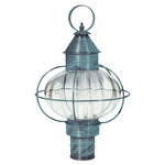 Onion 120V Outdoor Post Light - Verdi Gris / Clear Optic Glass