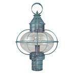 Onion 120V Outdoor Post Light - Verdi Gris / Clear