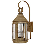Heal Outdoor Wall Sconce w/ Chimney - Antique Brass / Seedy Marine