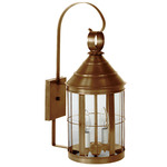 Heal Outdoor Wall Sconce - Antique Brass / Clear