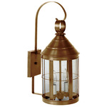 Heal Outdoor Wall Sconce - Antique Brass / Clear Seedy