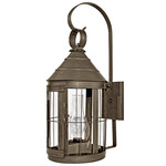 Heal Outdoor Wall Sconce w/ Chimney - Dark Antique Brass / Clear