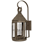Heal Outdoor Wall Sconce w/ Chimney - Dark Antique Brass / Clear Seedy