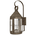 Heal Outdoor Wall Sconce w/ Chimney - Dark Antique Brass / Frosted