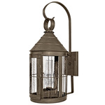 Heal Outdoor Wall Sconce w/ Chimney - Dark Antique Brass / Seedy Marine