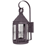 Heal Outdoor Wall Sconce w/ Chimney - Dark Brass / Seedy Marine