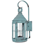 Heal Outdoor Wall Sconce w/ Chimney - Verdi Gris / Clear
