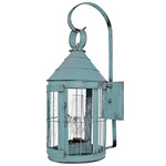 Heal Outdoor Wall Sconce w/ Chimney - Verdi Gris / Seedy Marine
