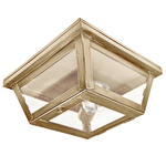 Williams Indoor / Outdoor Ceiling Light - Antique Brass / Frosted