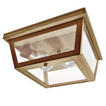Williams Indoor / Outdoor Ceiling Light - Antique Brass / Frosted