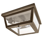 Williams Indoor / Outdoor Ceiling Light - Dark Antique Brass / Frosted