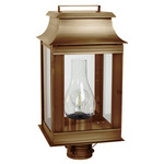 Concord Outdoor Post Light - Antique Brass / Clear