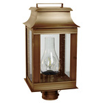 Concord Outdoor Post Light - Antique Brass / Clear Seedy